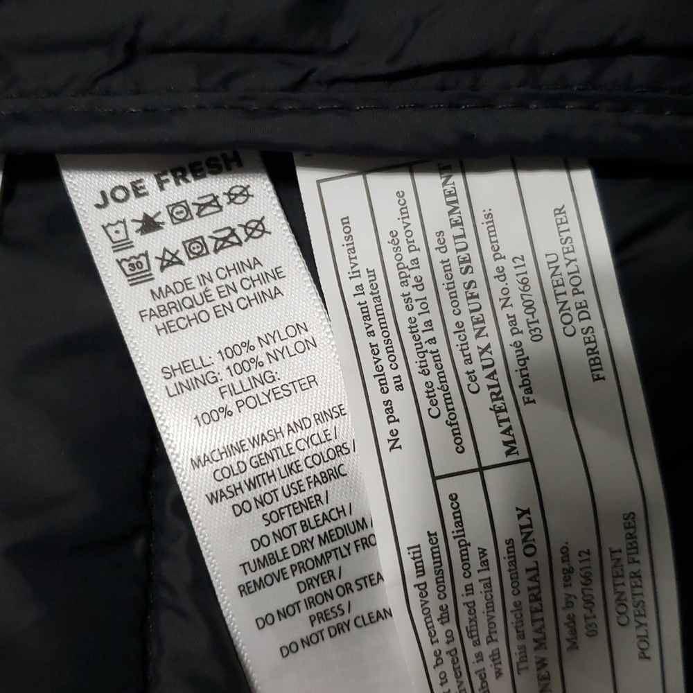Joe Fresh Lightweight Packable Black Puffer Jacket Size Large - Picture 8 of 14